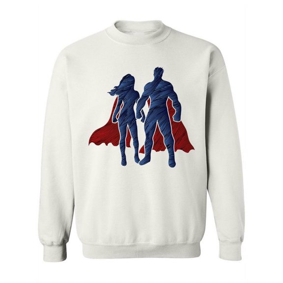 Superhero Man And Woman. Sweatshirt Women -Image by Shutterstock, Female 4X-Large