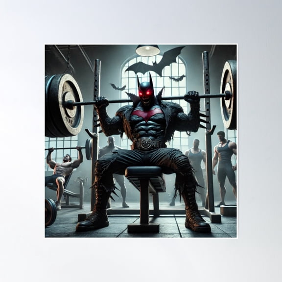 Superhero Man Gym Poster Wall Art, Modern Wall Decor, 24x24 UNFRAMED