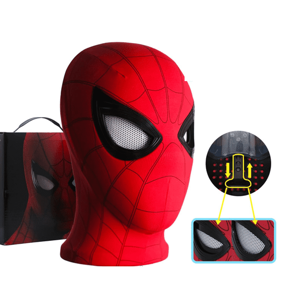 Superhero Mechanical Eyes Homecoming Mask - Super Hero Full Mask Moving Lenses Cosplay Wearable Prop Super Hero Cosplay Costume Accessory for Fans, Halloween Party, Birthday Gift