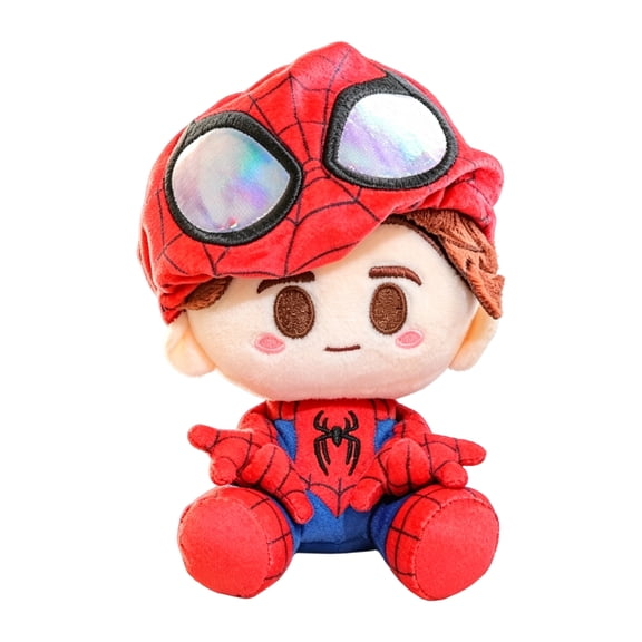 Superhero Motif Stylized Plush Figure, 5.91"Soft PP‑Cotton Stuffed Doll, Boxed Collectible Plush for Display & Hobby Collection