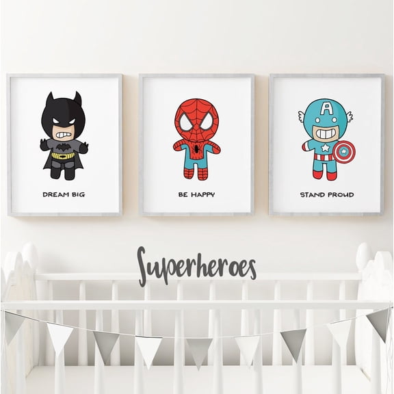 Superhero Nursery Posters Nursery Superhero Art Superhero Nursery Decor Superhero Nursery Wall Art Baby Decor Set 3