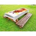 thumbnail image 1 of Superhero Outdoor Tablecloth, Lightning Bolt Man with Cape and Mask Fast Fun Cartoon Character Artwork Print, Decorative Washable Fabric Picnic Table Cloth, 58 X 84 Inches,White Red, by Ambesonne, 1 of 2