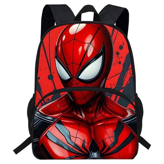Superhero Oxford Cloth Backpack, Large Capacity Spider Web Travel Print Bookbag for School & Camping