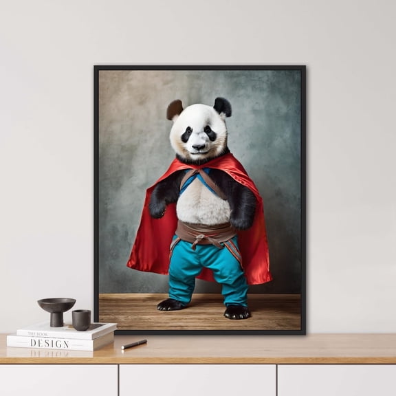 Superhero Panda Ai Generated Animal Portrait Digi Art Poster Children'S Room Decor For Living Room Bedroom