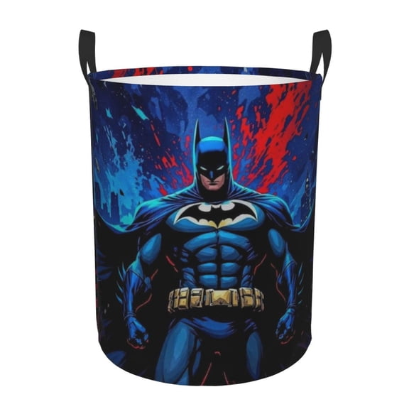 Superhero Print Laundry Basket, Collapsible Storage Bin with Handles, 2 Sizes Available