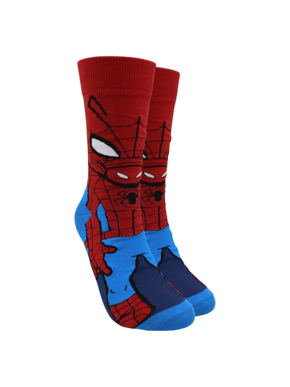 Superhero Printed Crew Socks Cartoon Graphic Soft Stretch Hosiery Footwear for Holiday Gifting