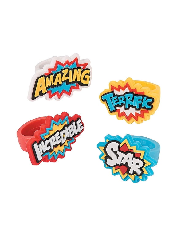 Superhero Rings - Jewelry - 12 Pieces