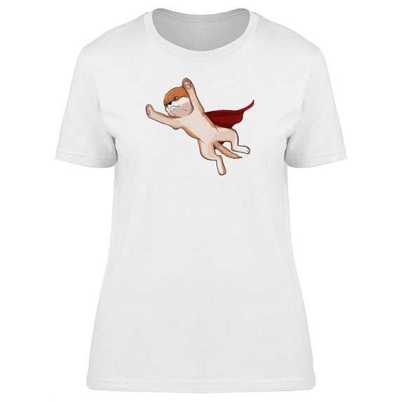 Superhero Shiba Inu Dog Cartoon Tee Women's -Image by Shutterstock