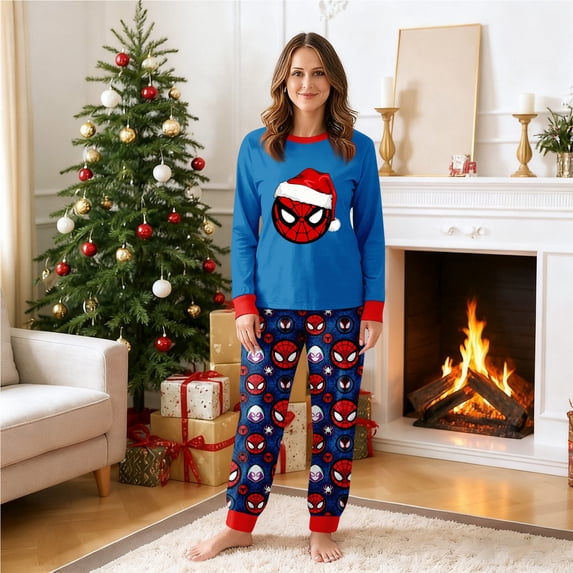 Superhero Spide Family Matching PJs Sets Long Sleeve Christmas Sleepwear Outfits