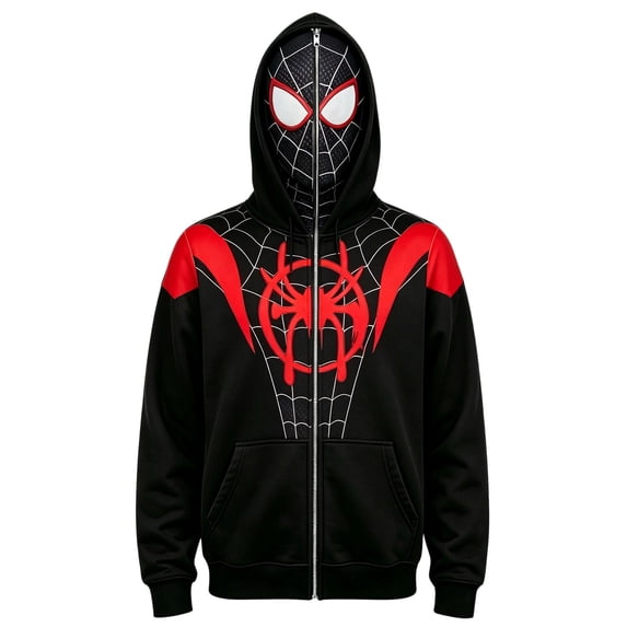 Superhero Spider Print Long Sleeve Pullover Sweatshirt Hooded Jacket Top for Halloween Party Activewear Casual Daily Costume Performance Outfit 140