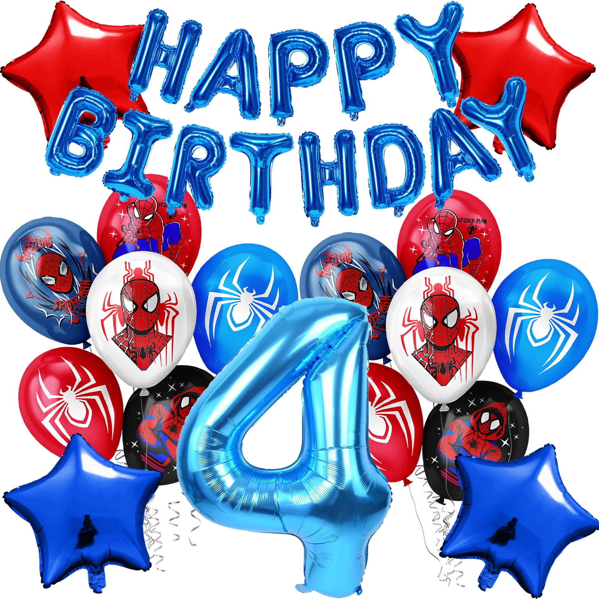 6-Pack Spiderman Birthday Party Balloons Decoration Set Kids Boys Party Birthday Balloons Birthday Party Decorations Spiderman Balloons Aluminum Film Balloons For Kids Boys Party Festive Decorations