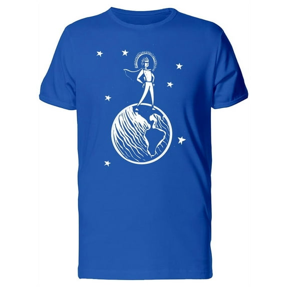 Superhero Stands On Earth T-Shirt Men -Image by Shutterstock, Male 3X-Large