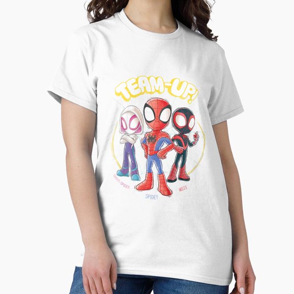 Superhero Team Web Spider Action Adventure Comic Character Group Tee T-shirt