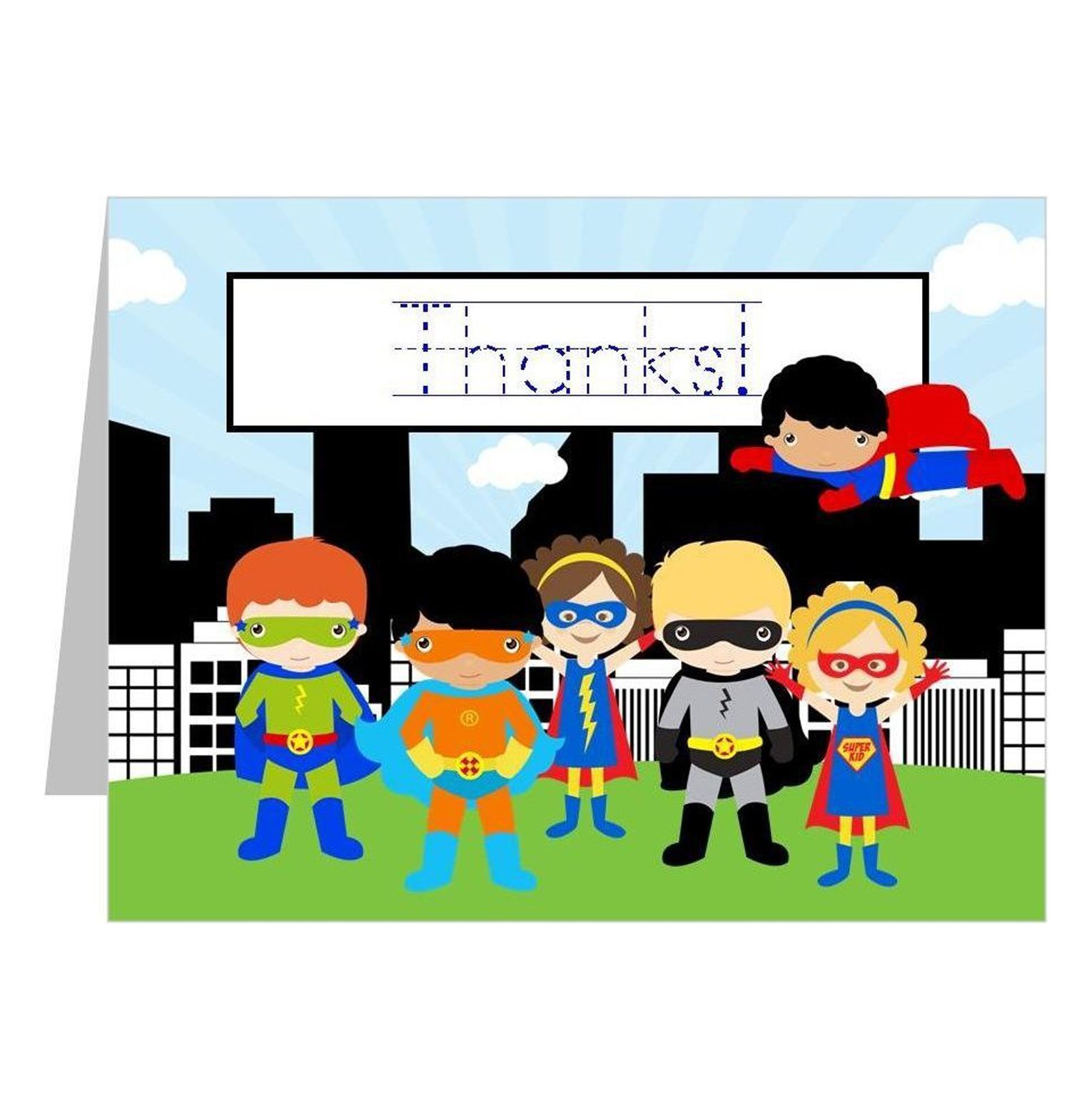 Superhero Thank You Notes for Kids with Traceable Lettering ([12] Top
