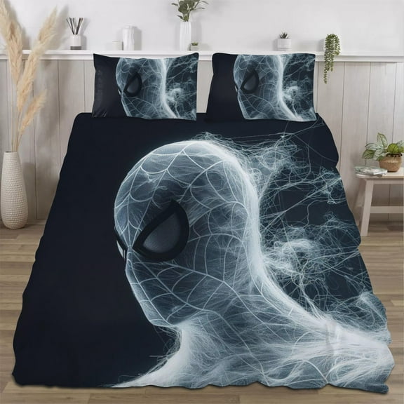 Superhero Three-Piece Complete Bedding Set - Includes reversible pillowcase and sheet set - Bedding items