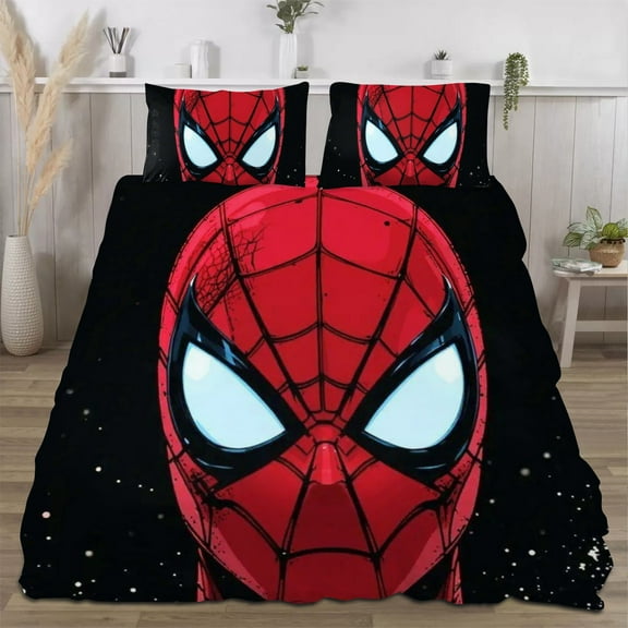 Superhero Three-Piece Complete Bedding Set - Includes reversible pillowcase and sheet set - Bedding items