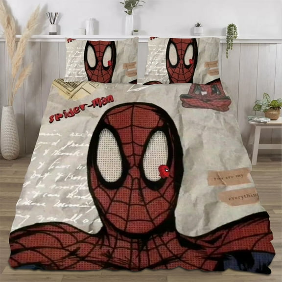 Superhero Three-Piece Complete Bedding Set - Includes reversible pillowcase and sheet set - Bedding items