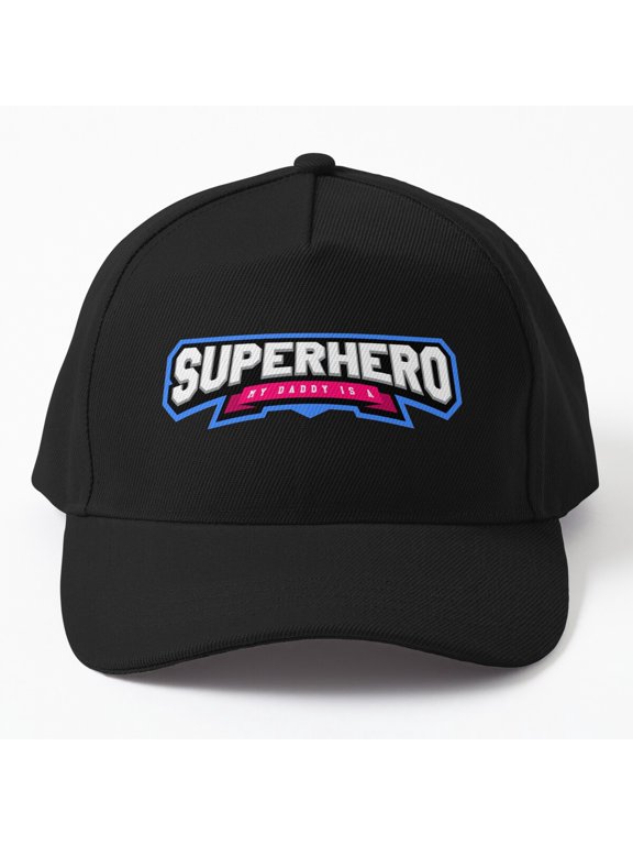 Superhero Typography Baseball Hat, Powerful Hero Statement Graphic Design, Classic Everyday Cap