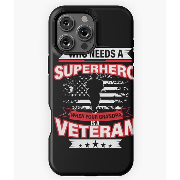 Superhero Veteran Tribute Phone Case for iPhone 16 15 14 13 12 11 Pro Max