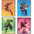 thumbnail image 1 of Superhero Wall Decor Poster Prints - Set of 4 (8 inch x 10 inch) - Superhero Room Decor for Boys - Avengers Wall Art - Room Decor For Kids - Nursery, Bathroom, Playroom Decor (UNFRAMED), 1 of 4
