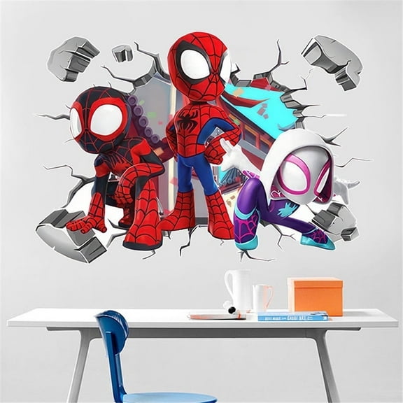 3D Cartoon Wall Stickers Spider Man Wall Decor DIY Removable PVC Wall Decoration