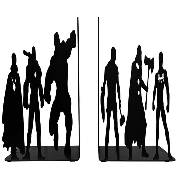 Superhero bookends for shelf, Decorative Bookends, Metal Bookends, Avengers Bookends