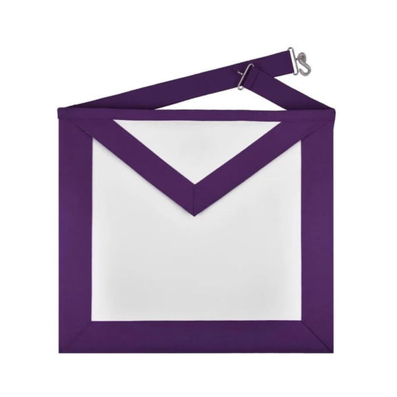 Superintendent Allied Masonic Degrees Apron - Adjustable Purple Grosgrain Ribbon with Silver Snake Fastener