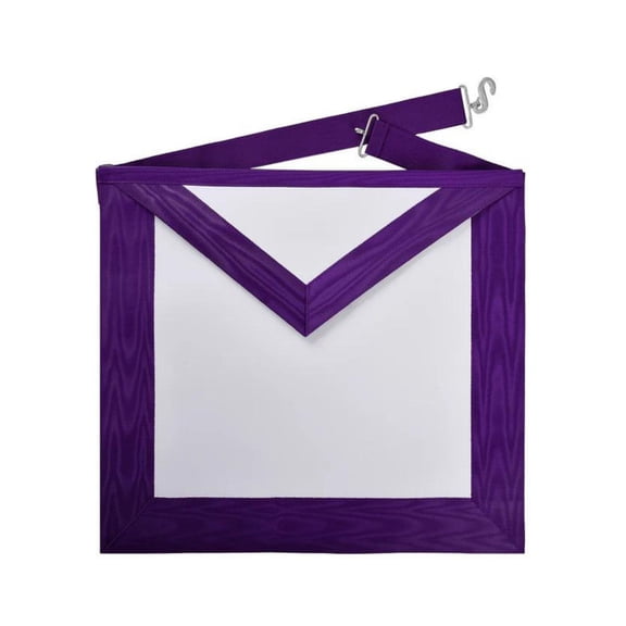 Superintendent Allied Masonic Degrees Apron - Adjustable Purple Ribbon with Silver Snake Fastener