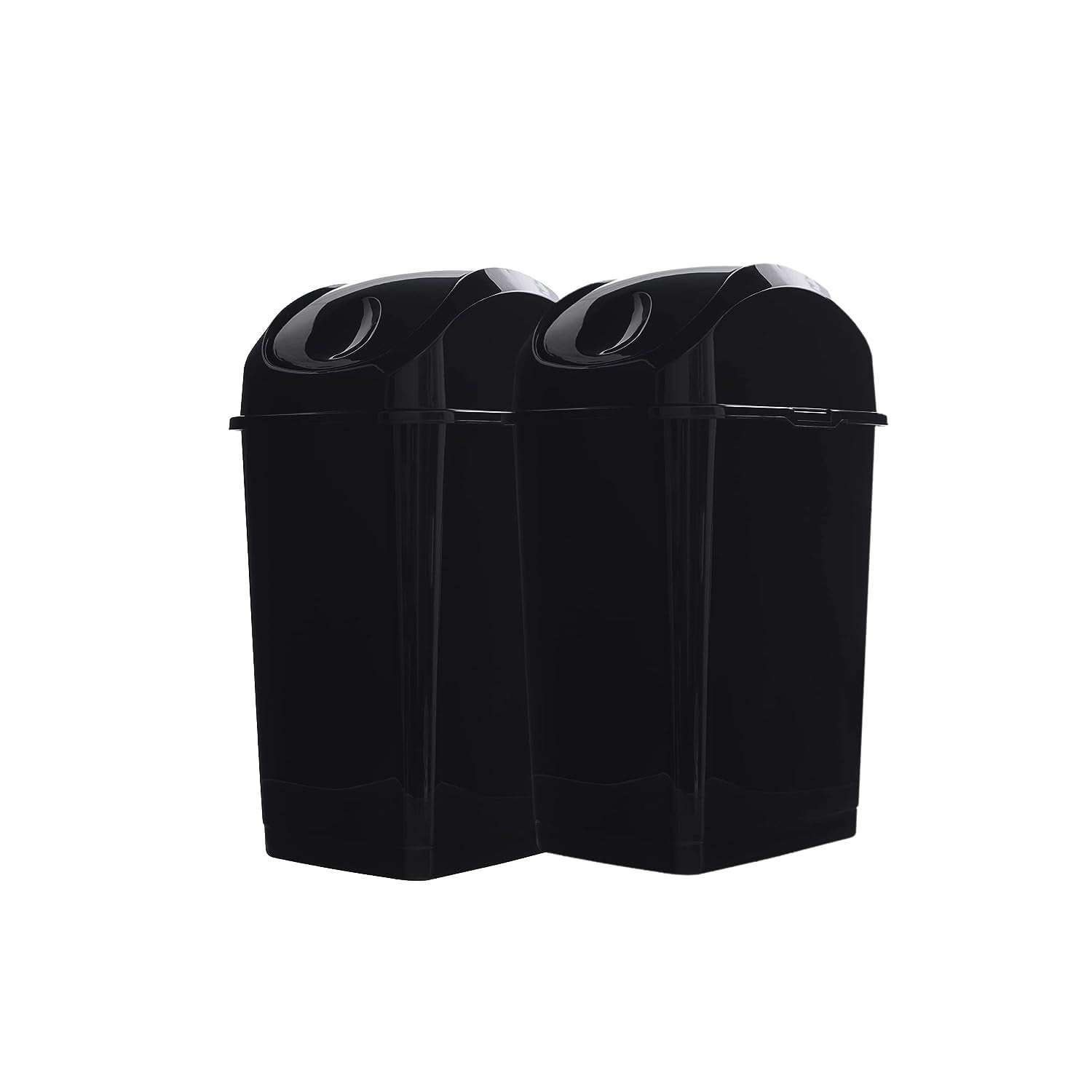 Superio 1.25 Gal Mini Plastic Trash Can with Swing Top Lid Compact