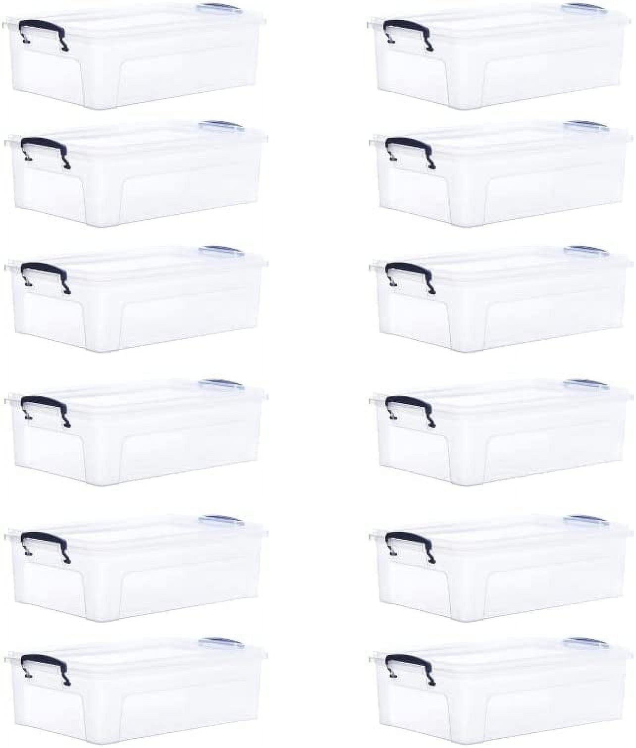 Superio 10 Qt Clear Plastic Storage Bins with Lids and Latches