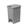 thumbnail image 1 of Superio 10L Slim Step & Push Trash Can - Dual Opening, Compact Design (10.63"x7.68"x13.53") - Gray, 1 of 9