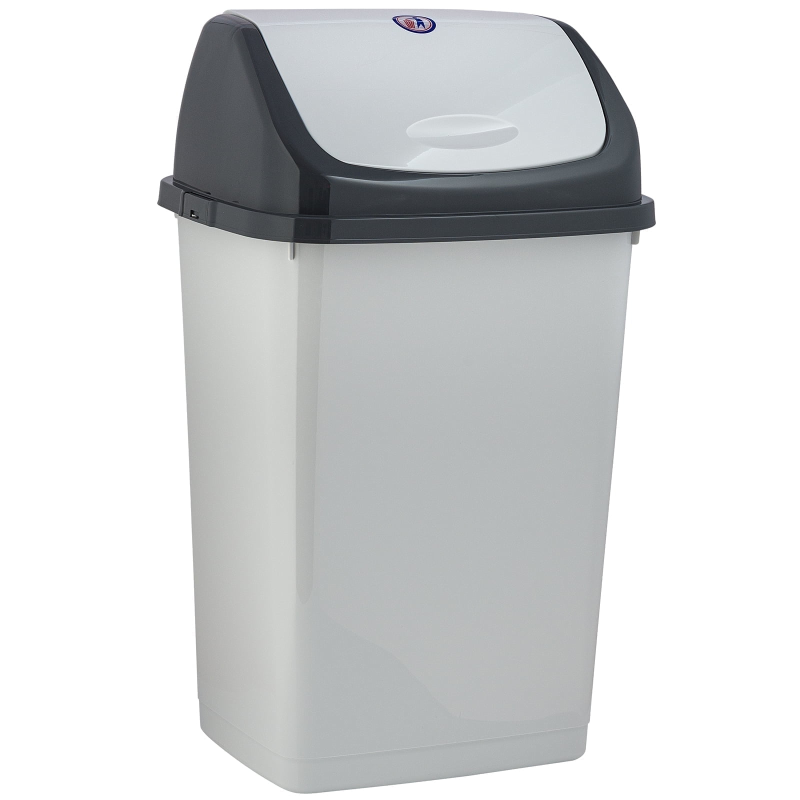 Superio Large Kitchen Trash Can 13 Gallon Smoke White Swing Top Trash