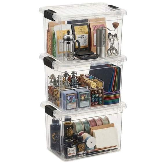 Superio 2.4 Quart Clear Plastic Storage Boxes with Lids, Stackable ...