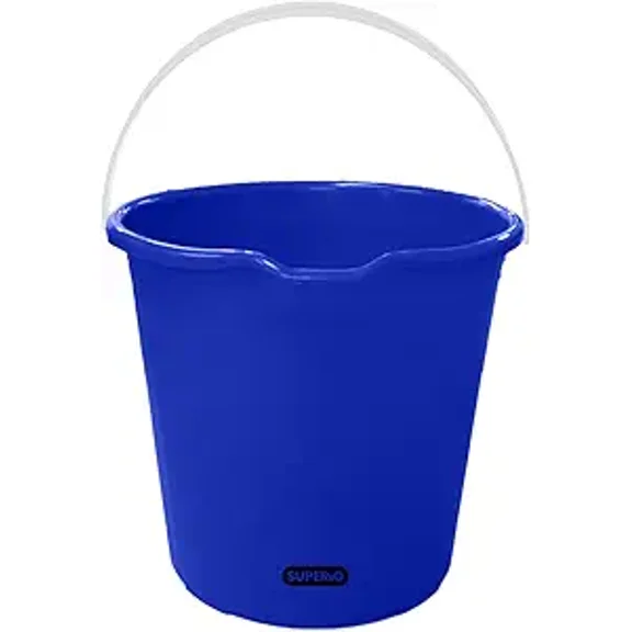 Superio 2 Gallon Bucket, Plastic Cleaning Pail with Handle, Car Wash Bucket, Small Utility Bucket for Mopping, Fishing, Camping & Household Use, Durable Blue