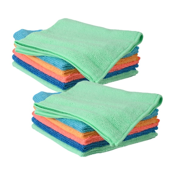 Superio 2-Pack Microfiber Cleaning Cloth for Cars, Kitchen Cleaning Cloths, 16" Micro Fiber Towels for House, All-Purpose Streak-Free lint-Free Wash Cloths (2 Pink, 2 Blue, 2 Orange)