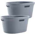 thumbnail image 1 of Superio 35L Ribbed Laundry Basket with Cut-Out Handles - Grey (2 Pack), 1 of 4