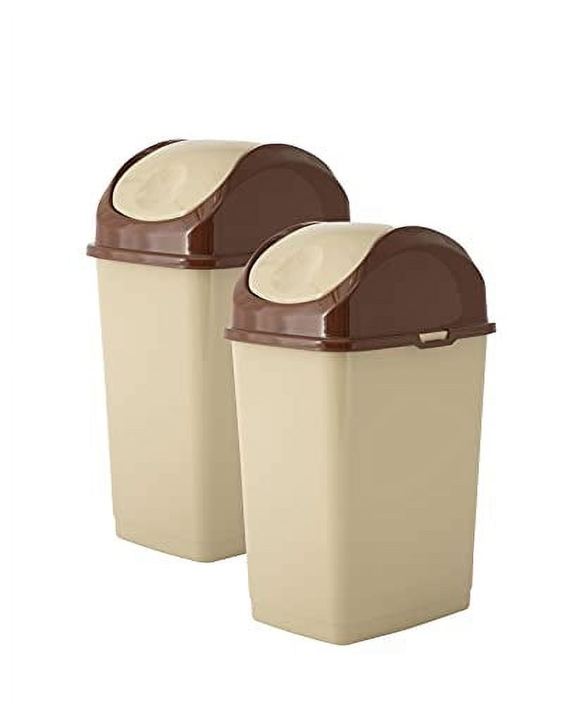 Superio 4.5 Gallon (2 Pack) Trash Can with Swing Top Lid, Waste Bin for