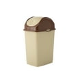 thumbnail image 1 of Superio 4.5 Gallon Plastic Trash Can with Swing Top Lid, Waste Bin for Under Desk, Office, Bedroom, Bathroom- 10 Qt, Beige/ Brown, 1 of 4