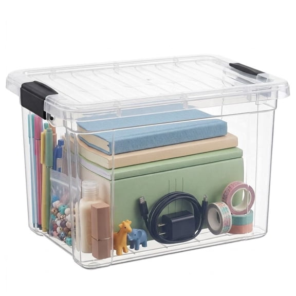 Superio 4.7 Quart Clear Plastic Storage Boxes with Lids, Stackable Organizer Containers, BPA-Free Storage Bins for Home, Office, School & Dorm, 8 Pack
