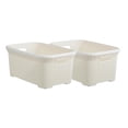 thumbnail image 1 of Superio 50L Knit Laundry Basket with Cut-Out Handles - Cream Beige (2 Pack), 1 of 8