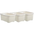 thumbnail image 1 of Superio 50L Laundry Hamper Knit Style Basket with Lid - White (3 Pack), 1 of 5