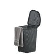 thumbnail image 1 of Superio 50L Wicker Plastic Corner Laundry Hamper with Lid - Onyx Grey, 1 of 9