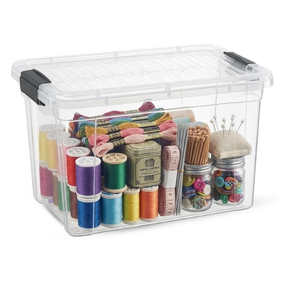 Superio 8.7 Quart Clear Plastic Storage Boxes with Lids, Stackable Organizer Containers, BPA-Free Storage Bins for Home, Office, School & Dorm, 10 Pack