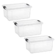thumbnail image 1 of Superio Clear Storage Boxes with Lids, Plastic Container Bins for Organizing, Stackable Crates, BPA Free, Non Toxic, Odor Free, Organizers for Home, Office, School, and Dorm, 11 Quart, 3 Pack, 1 of 9