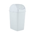 thumbnail image 1 of Superio 9 Gallon Plastic Trash Can with Swing Top Lid, Waste Bin for Under Desk, Office, Bedroom, Bathroom- 37 Qt White, 1 of 8
