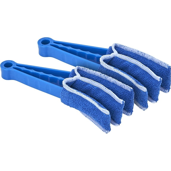 Superio Blinds Cleaner Duster Cloth with Microfiber Sleeve - 3 Cleaning Heads Ultra Microfiber Duster for Window Blinds, Shutters, Shades, Air Conditioner Vents, in Home or Car (2 Pack)