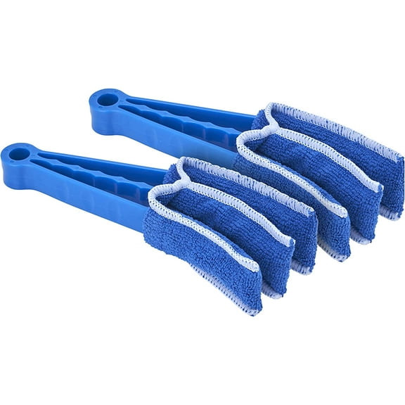 Superio Blinds Cleaner Duster Cloth with Microfiber Sleeve - 3 Cleaning Heads Ultra Microfiber Duster for Window Blinds, Shutters, Shades, Air Conditioner Vents, in Home or Car (2 Pack)