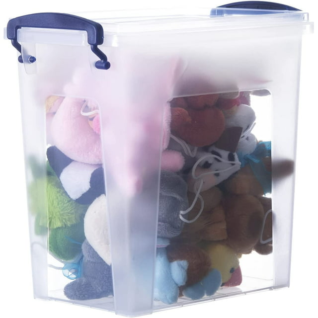 Superio Brand 0.93 Gallon Deep Plastic Storage Bins with Lid, Clear