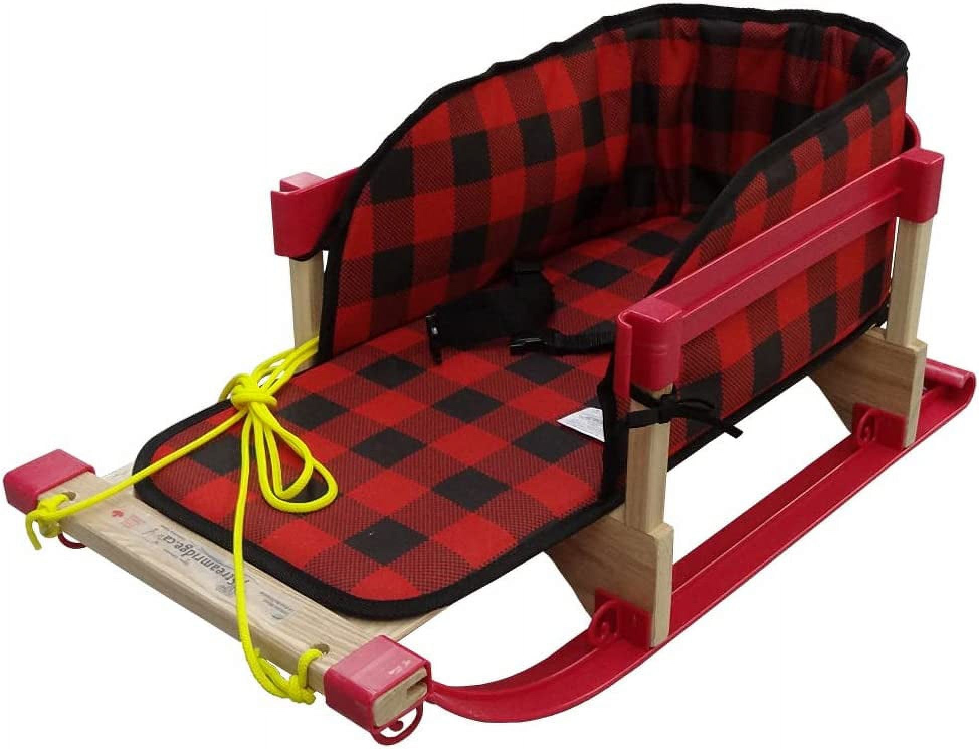 Superio Children Wooden Snow Sled with Cushion for Toddlers, Kids
