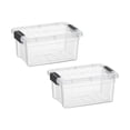 thumbnail image 1 of Superio Clear Plastic Storage Bin with Lid,Non-Toxic, BPA Free, Odor Free, Organizer Storage Box, Stackable Plastic Tote for Home, Garage, School, and Office, X-Small, 3.5 Quart, 2 Pack, 1 of 9